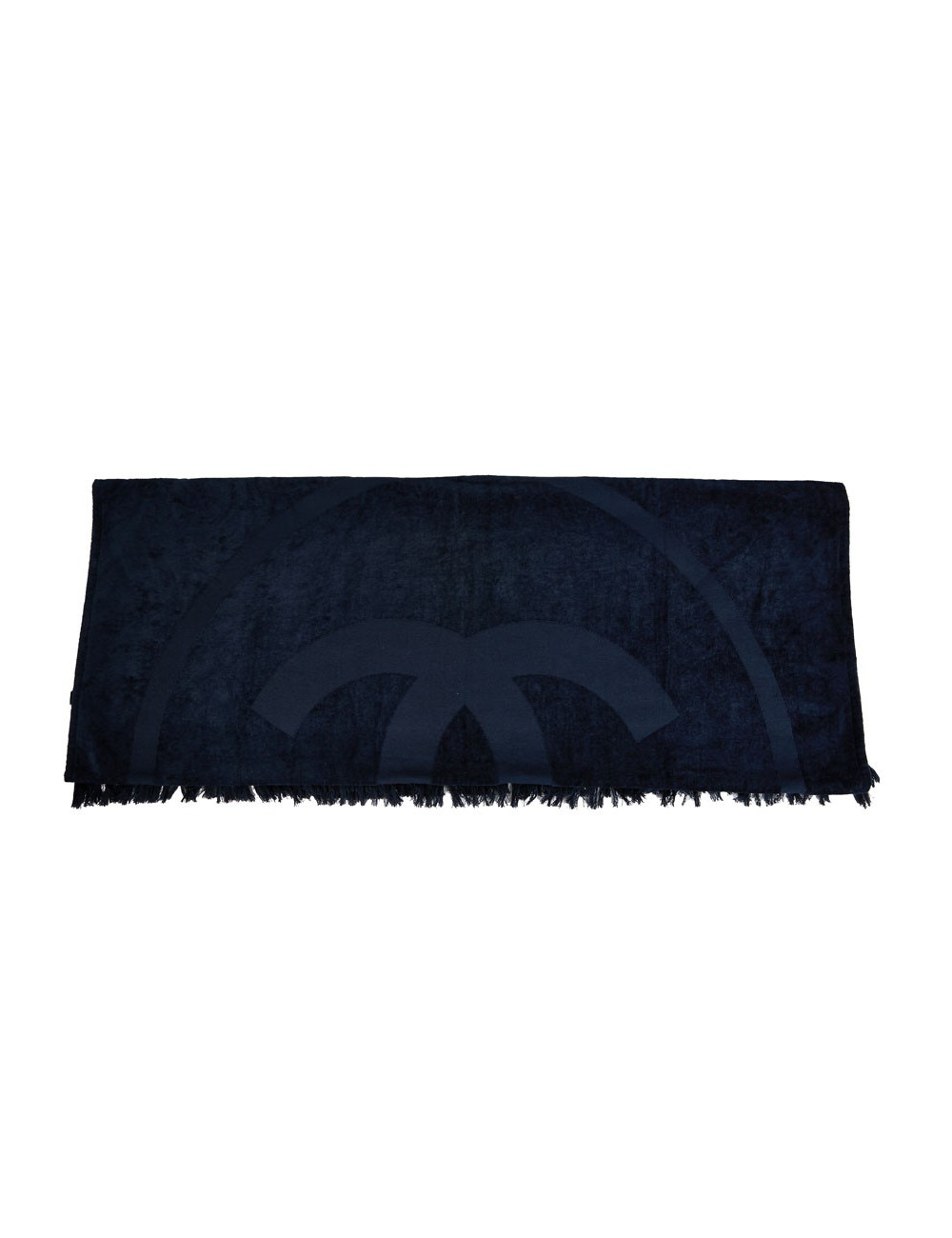 Serviette de plage CHANEL bleu marine logo CC