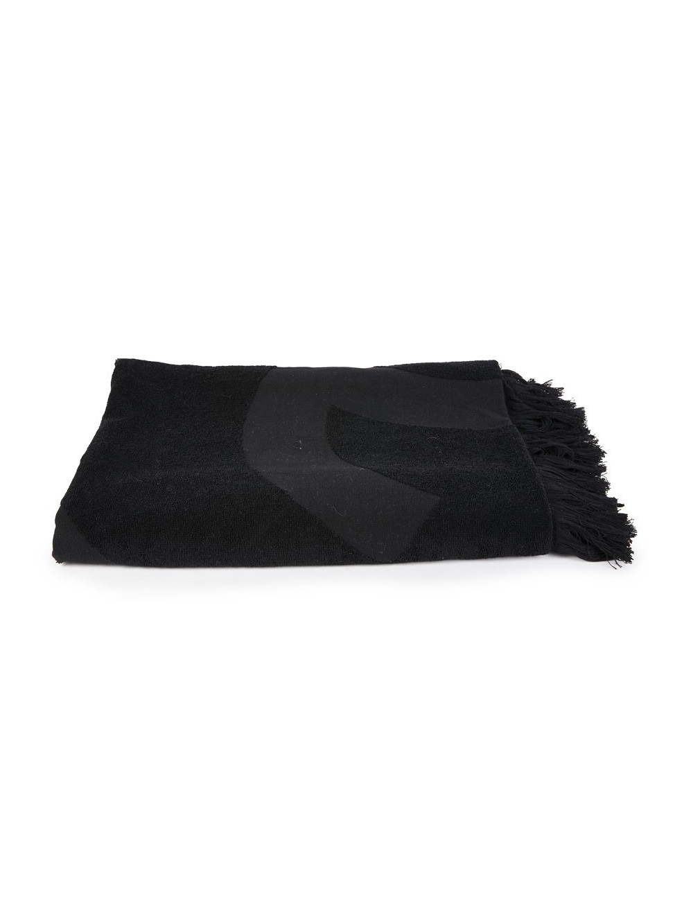 Serviette de plage CHANEL noire logo CC