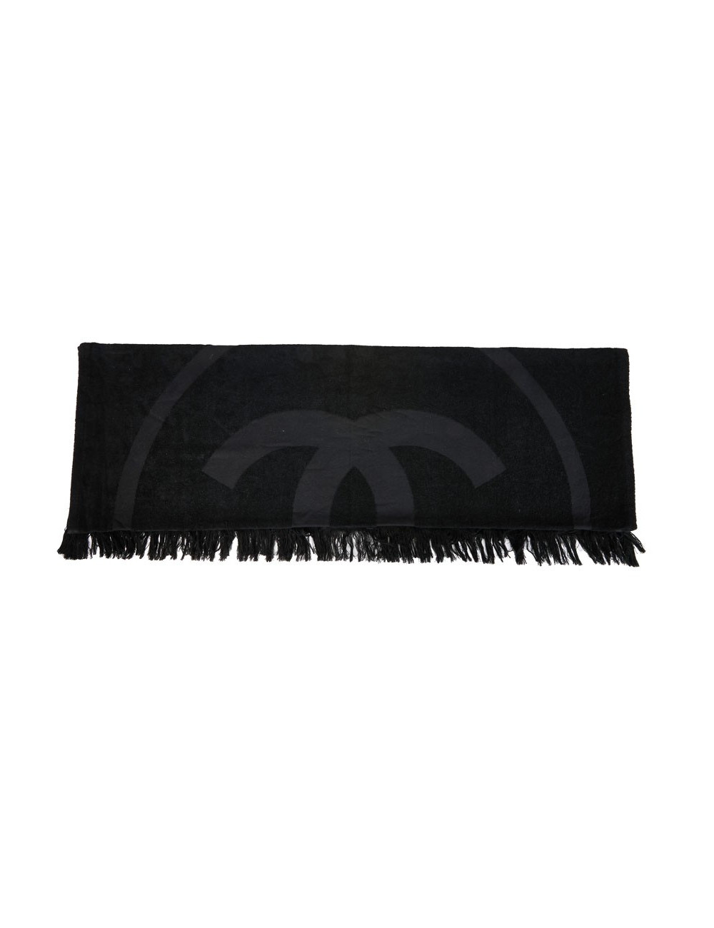 Serviette de plage CHANEL noire logo CC