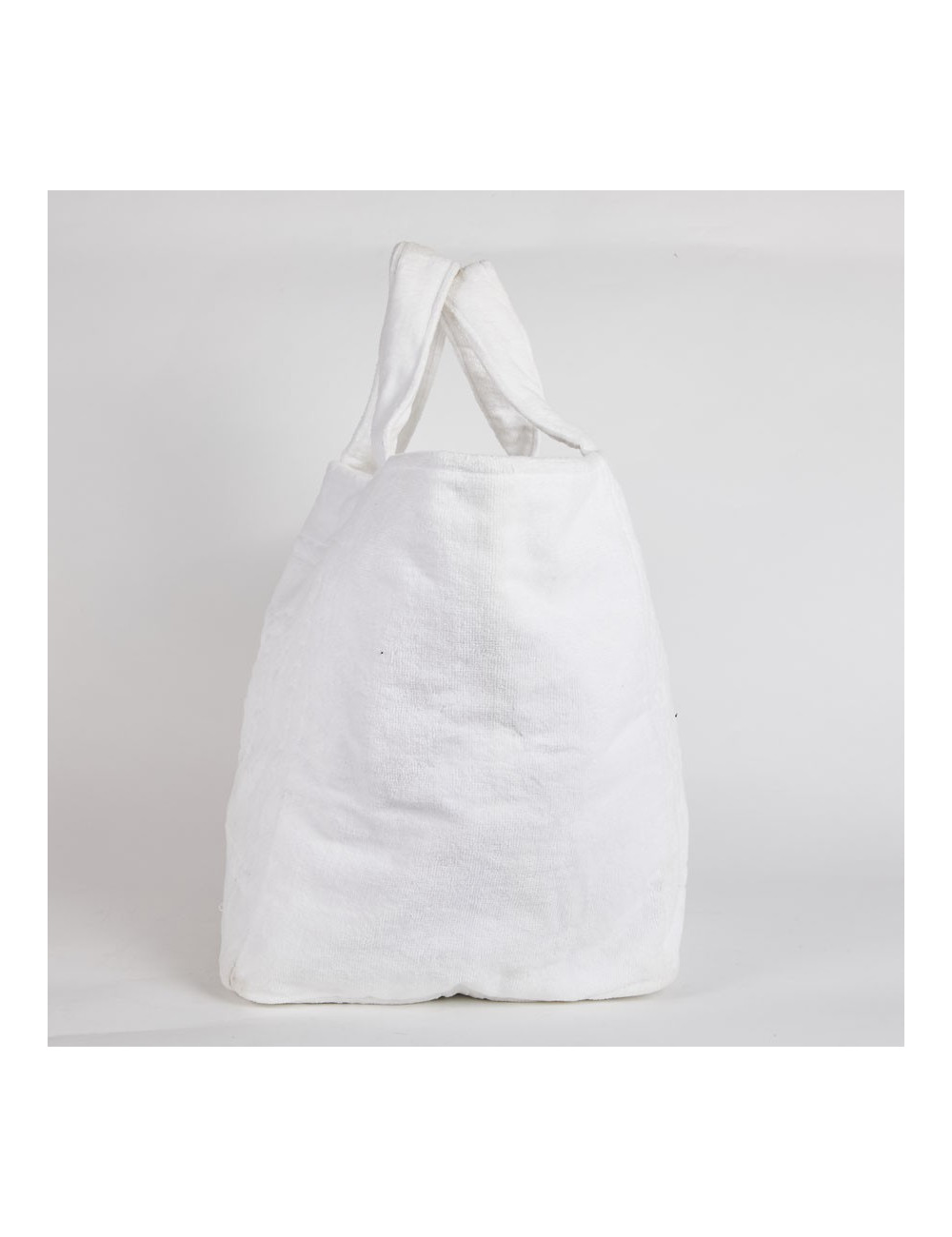 Sac de plage CHANEL tissu éponge blanc