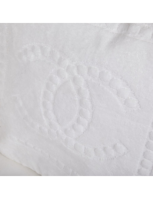 Sac de plage CHANEL tissu éponge blanc
