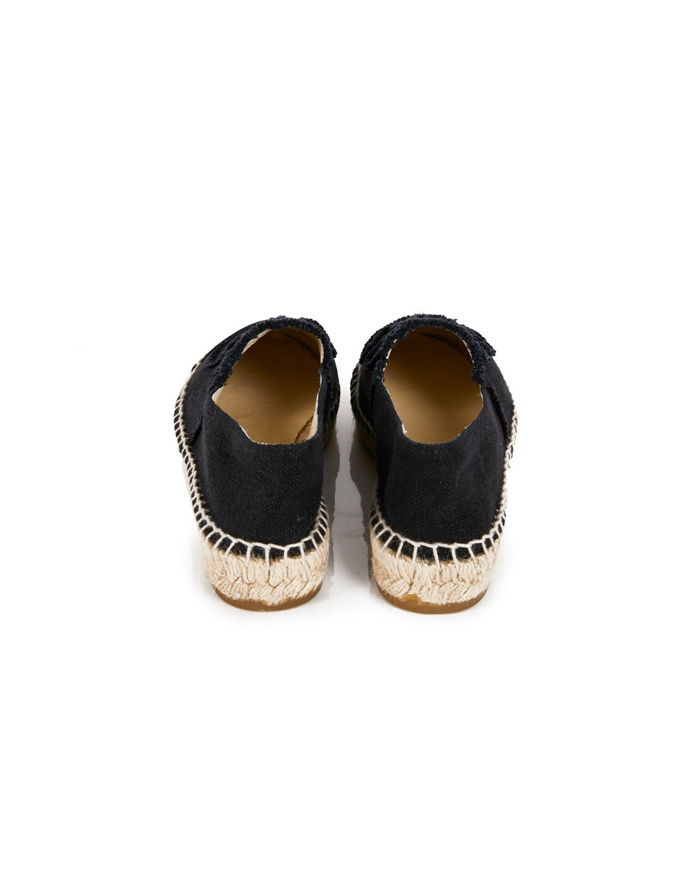 Espadrilles CHANEL toile bleu et noir bicolore T37