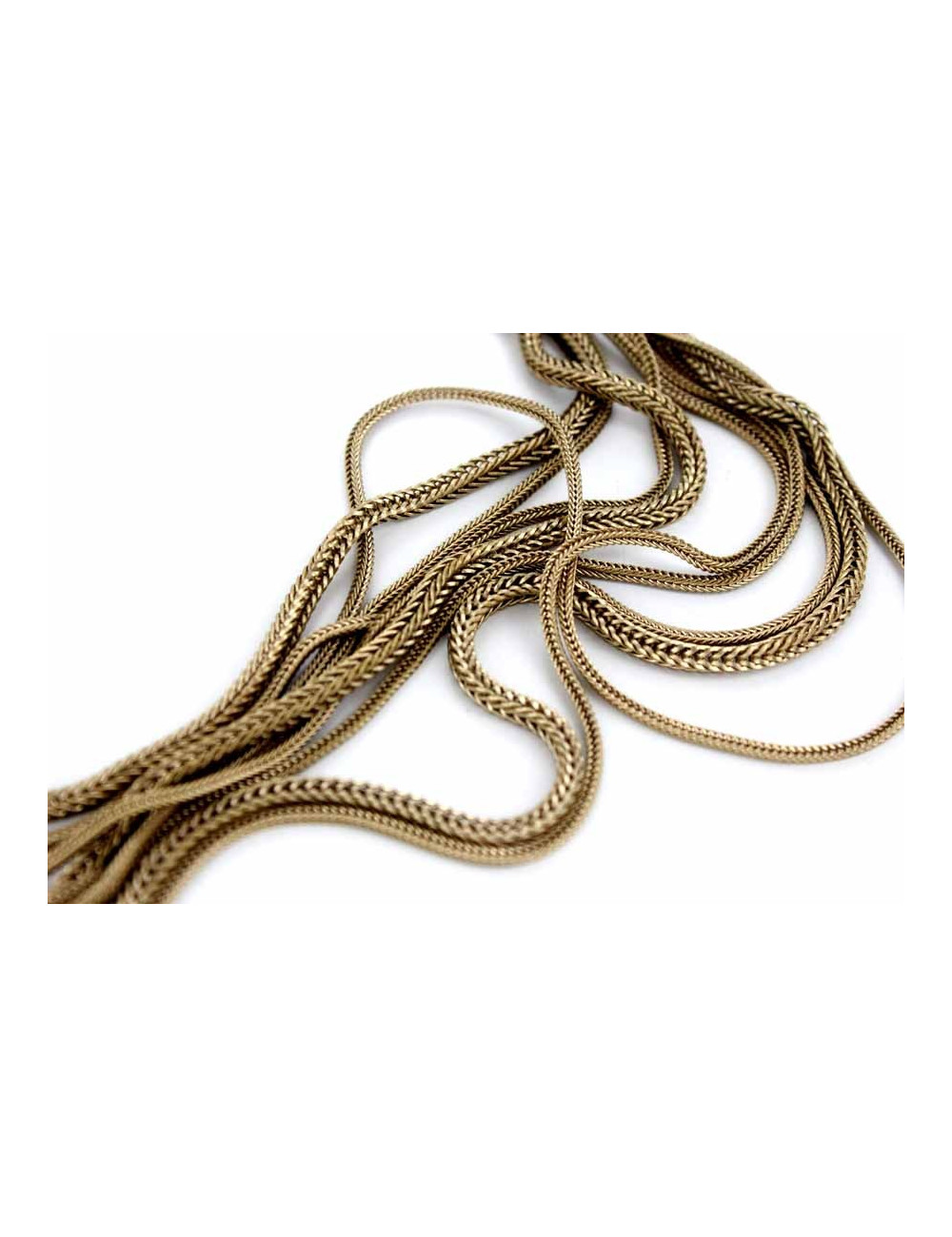 Sautoir CHANEL tressé en métal doré 