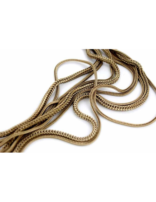 Sautoir CHANEL tressé en métal doré 