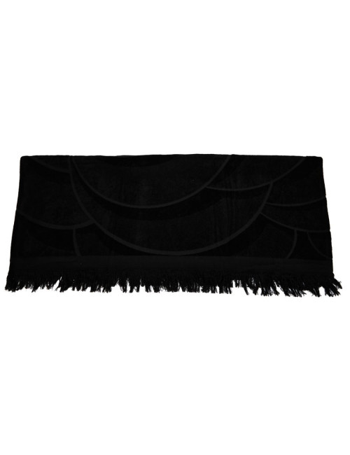 Serviette de plage CHANEL noire logo CC