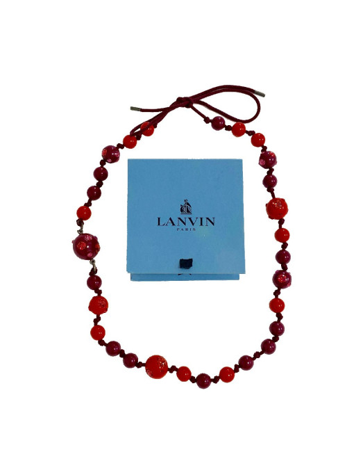 Sautoir LANVIN boules rouges et violettes par ALBER ELBAZ