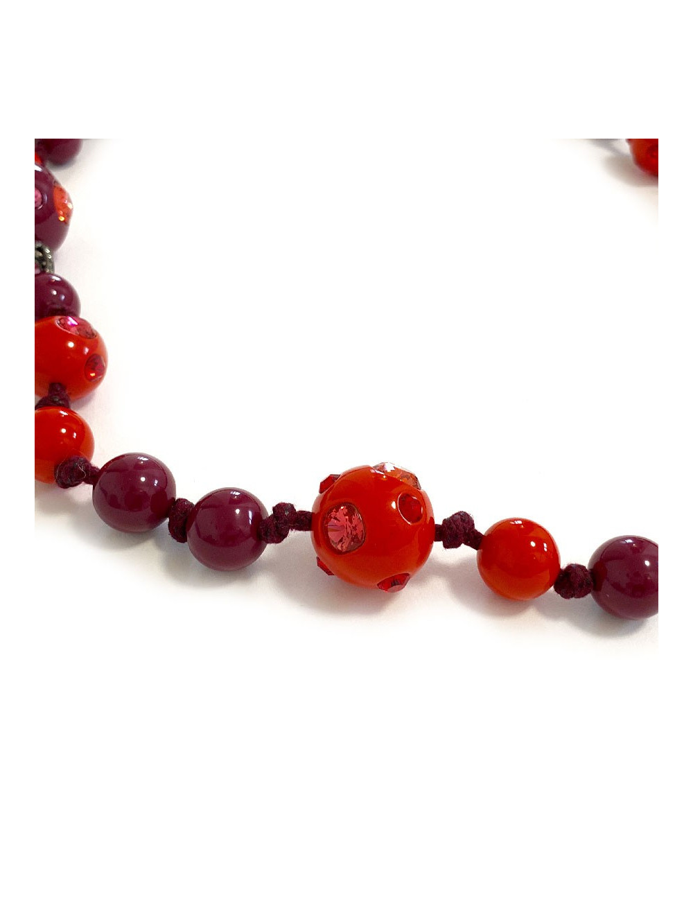 Sautoir LANVIN boules rouges et violettes par ALBER ELBAZ