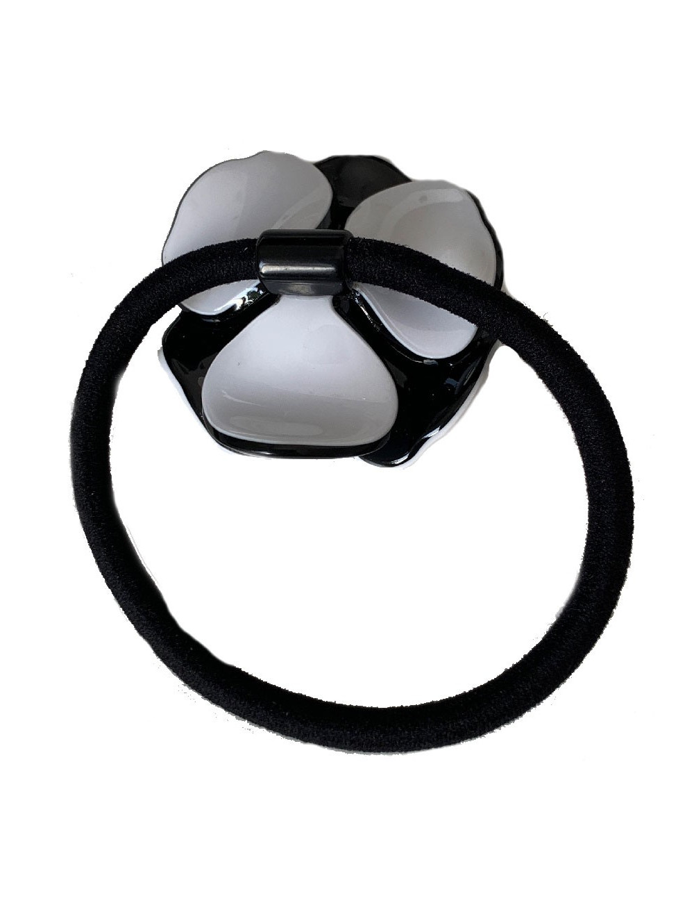 Chouchou CHANEL camélia noir et blanc