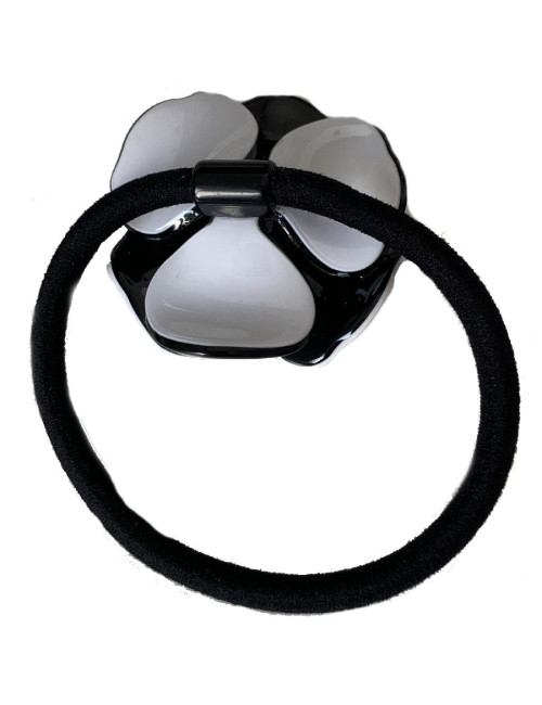 Chouchou CHANEL camélia noir et blanc