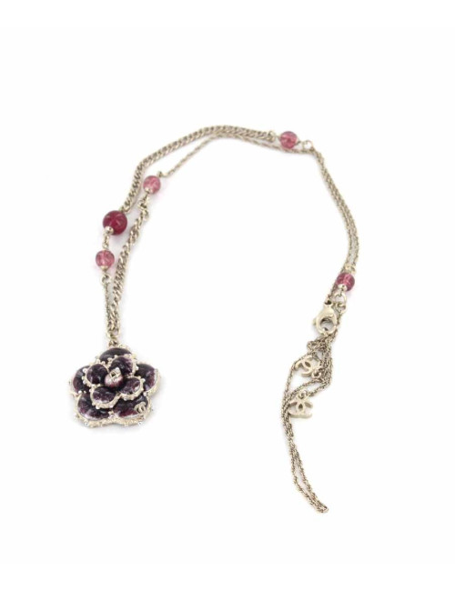 Collier CHANEL camélia émaillée