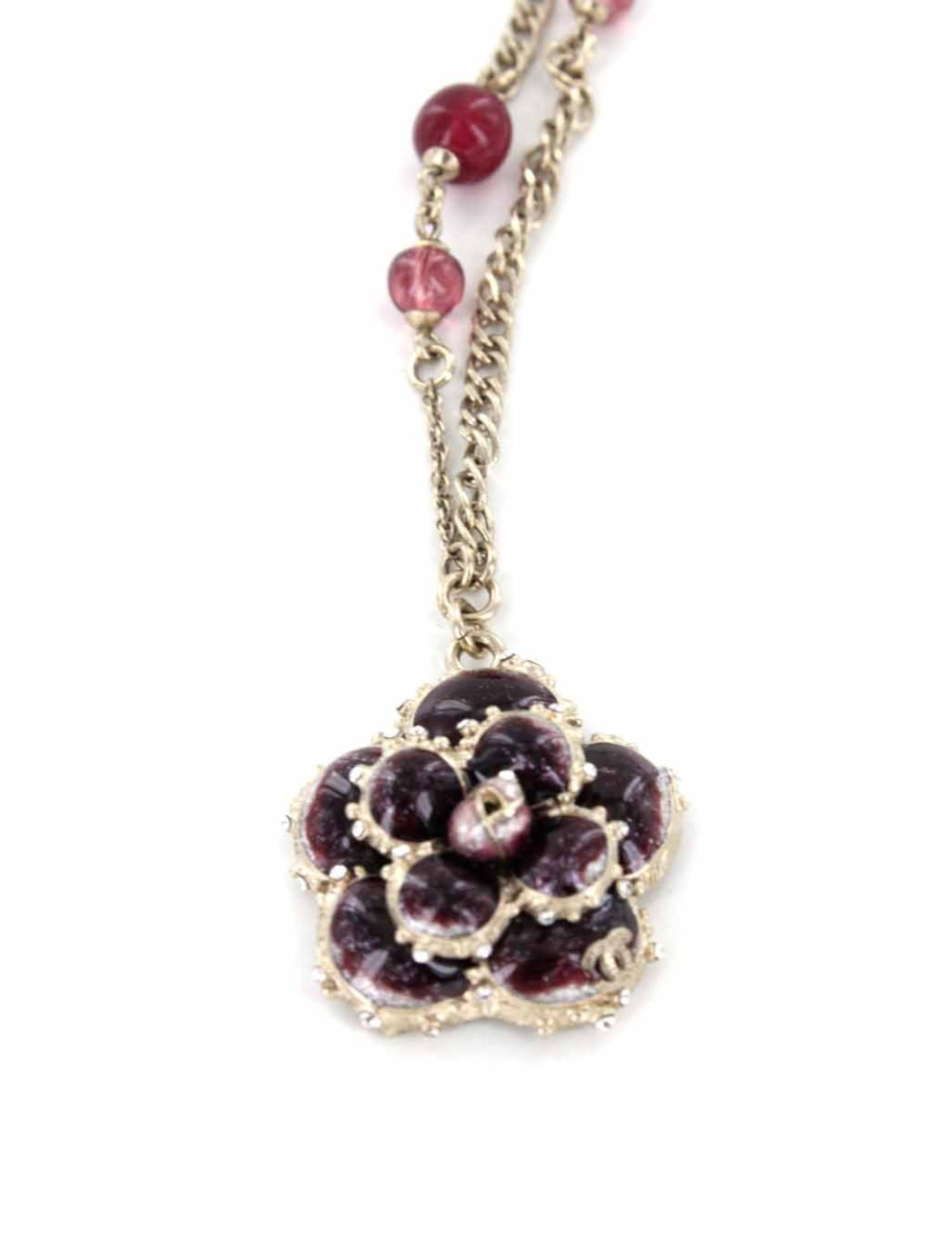 Collier CHANEL camélia émaillée