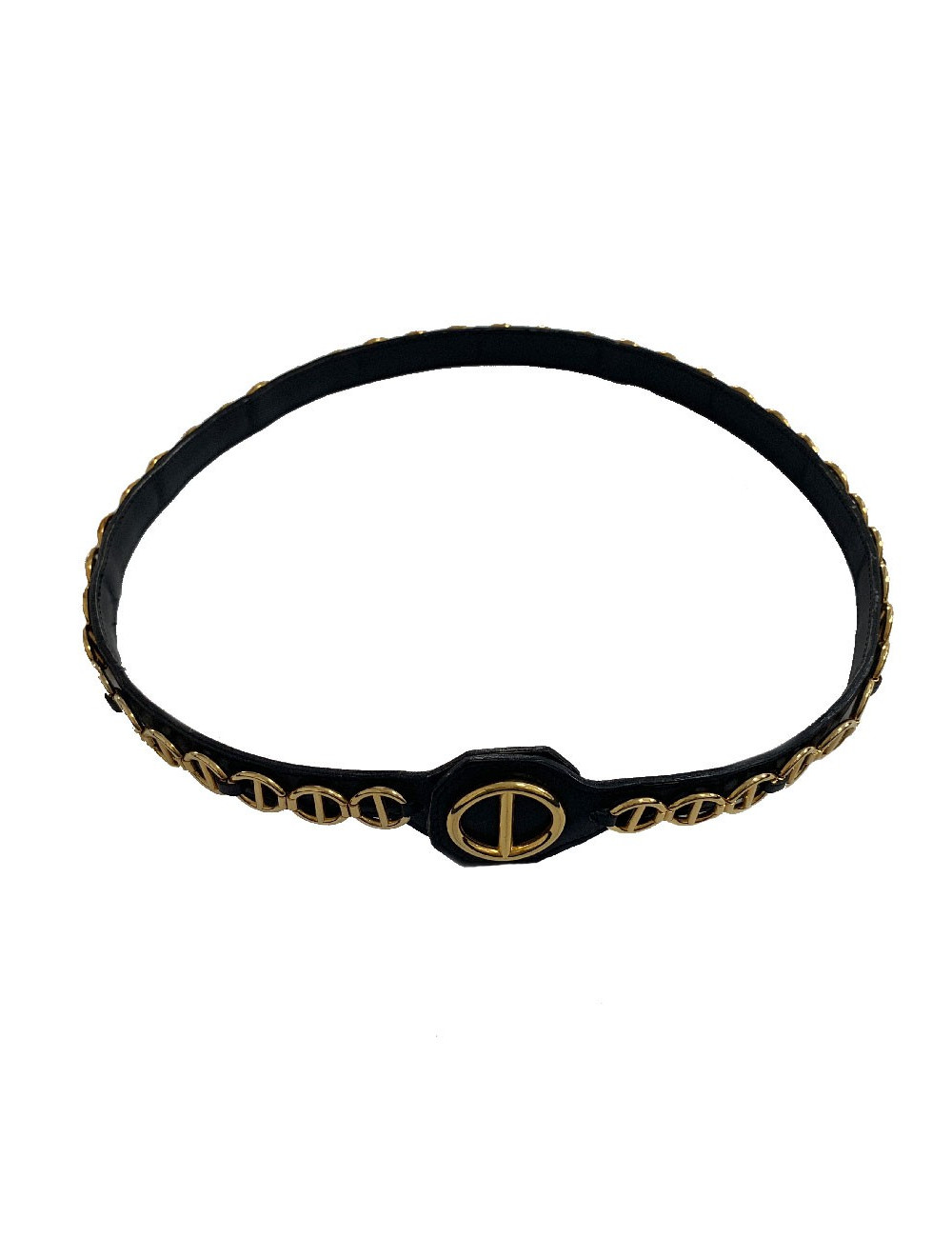 Ceinture CHRISTIAN DIOR cuir et dorée T80