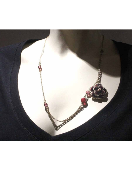 Collier CHANEL camélia émaillée