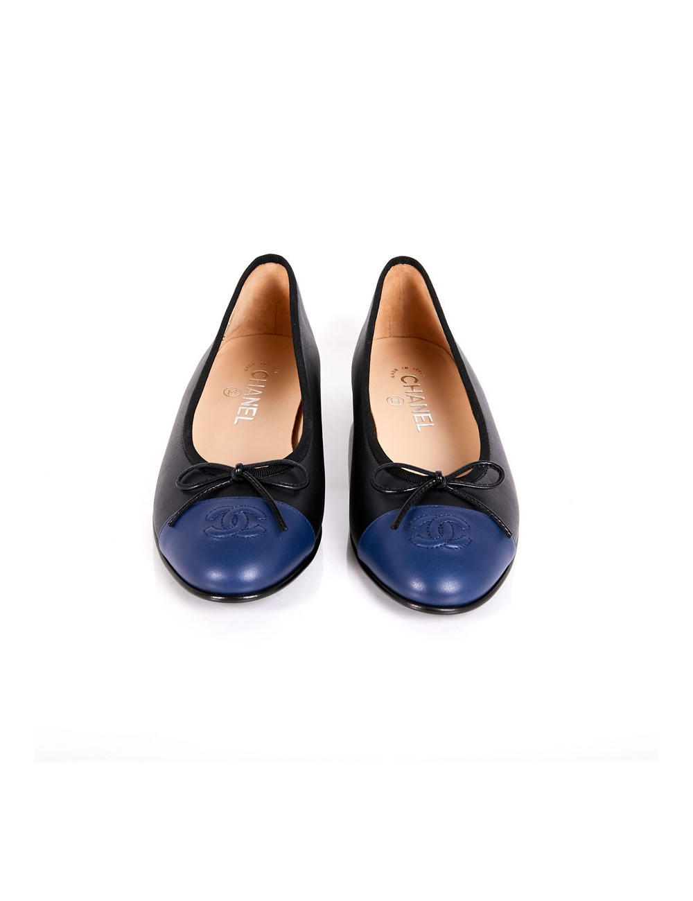 Ballerines CHANEL T38.5 bicolore 