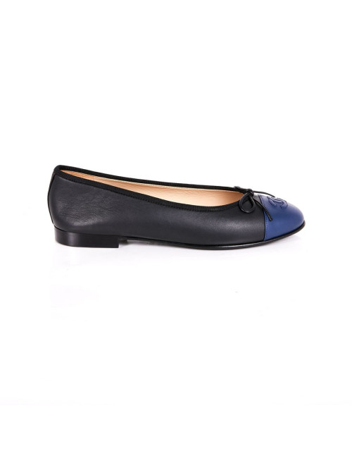 Ballerines CHANEL T38.5 bicolore 