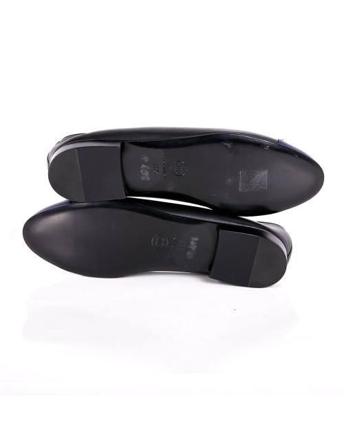 Ballerines T 38.5 CHANEL bicolores noires et bleues