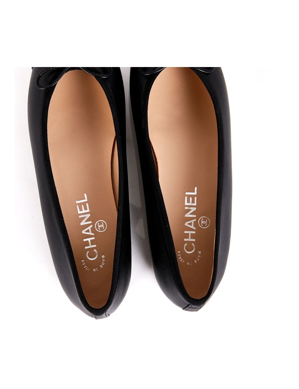 Ballerines T 38.5 CHANEL bicolores noires et bleues