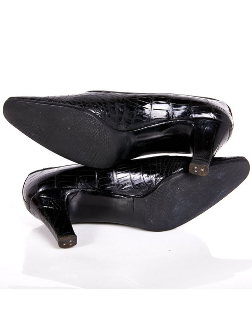 Escarpin Gasuggio & Scalera T39 allligator noir