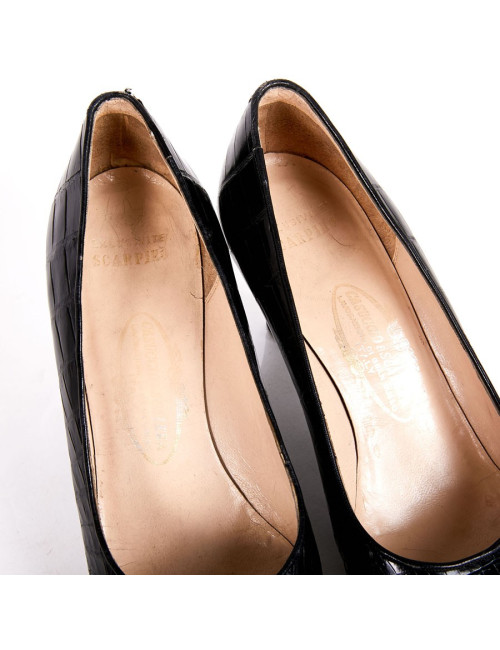 Escarpin Gasuggio & Scalera T39 allligator noir