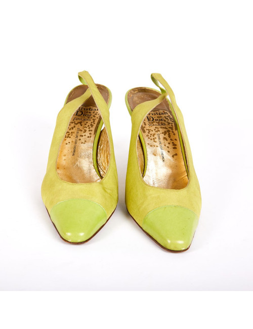 Escarpins Dior T40 en piqué de soie vert