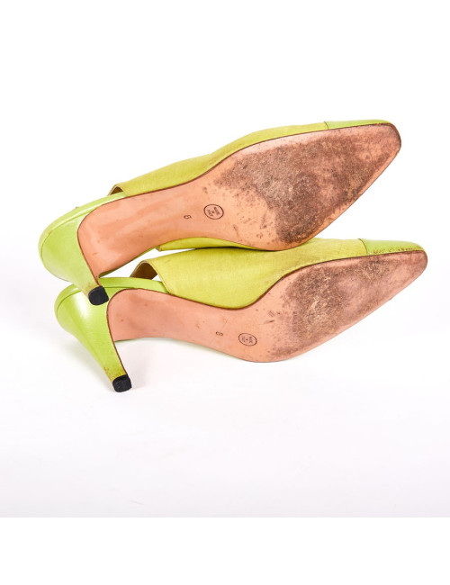 Escarpins Dior T40 en piqué de soie vert