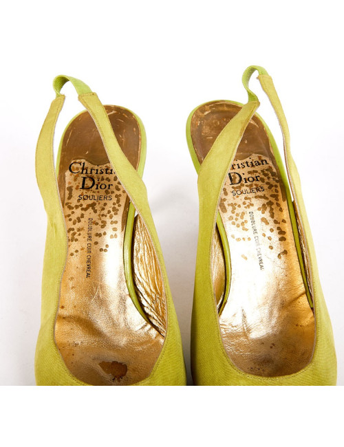 Escarpins Dior T40 en piqué de soie vert