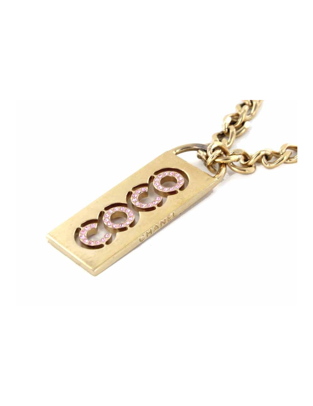 Collier CHANEL "COCO" en métal doré