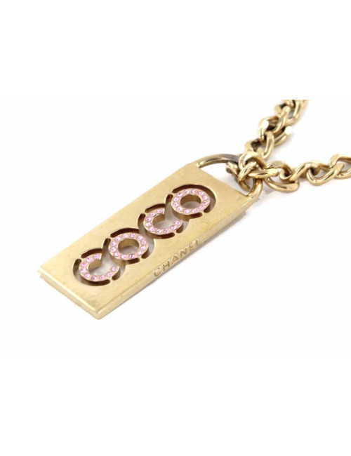 Collier CHANEL "COCO" en métal doré
