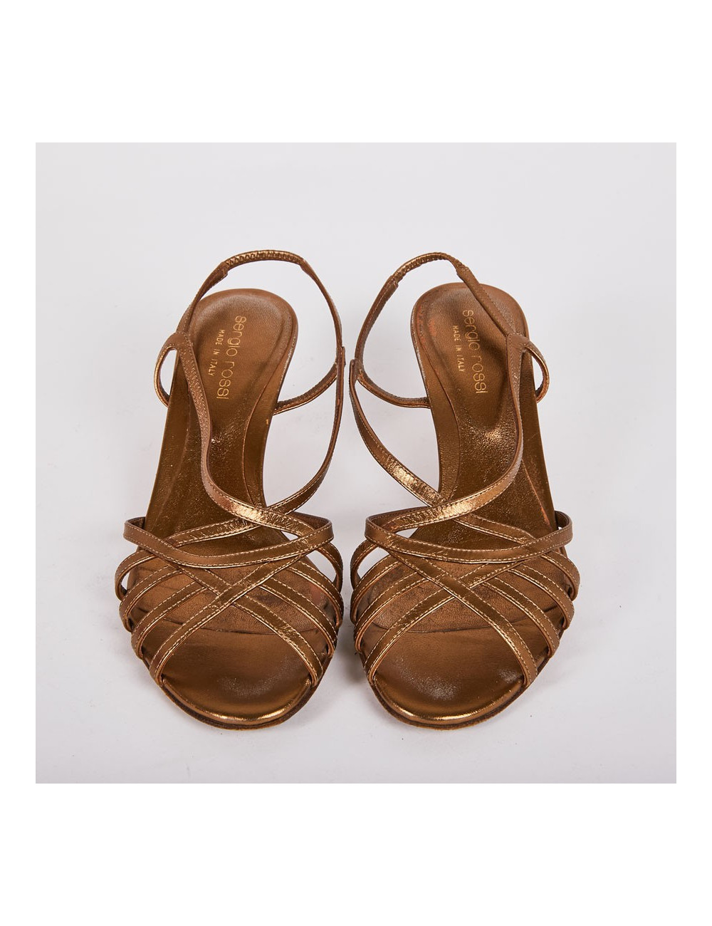 Sandales à talons T35,5 Sergio Rossi doré 