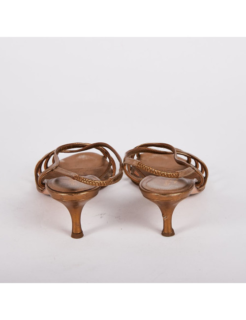 Sandales à talons T35,5 Sergio Rossi doré 