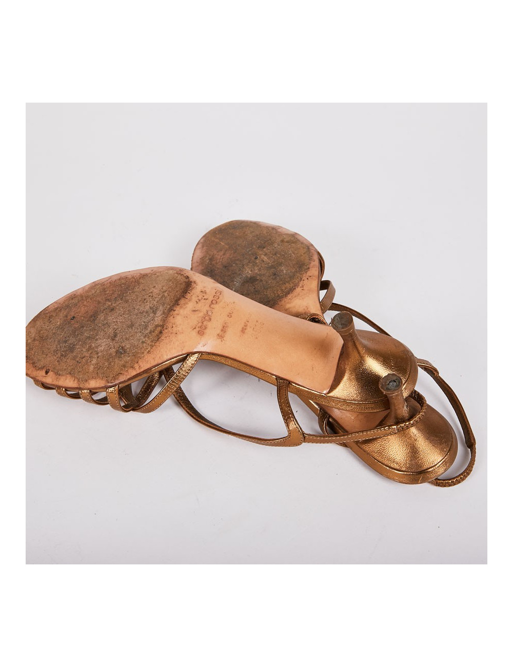 Sandales à talons T35,5 Sergio Rossi doré 