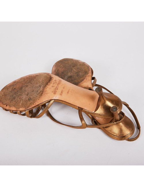 Sandales à talons T35,5 Sergio Rossi doré 