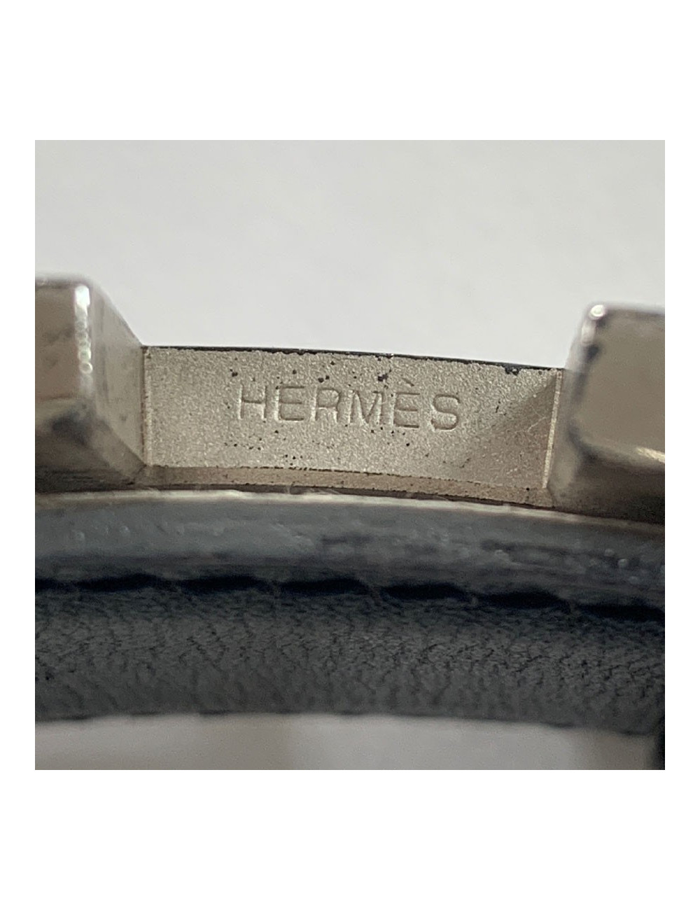 Ceinture H HERMES strié réversible