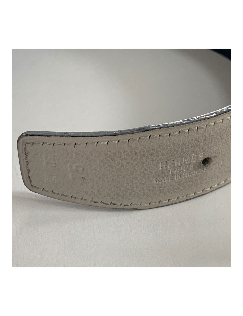 Ceinture H HERMES strié réversible