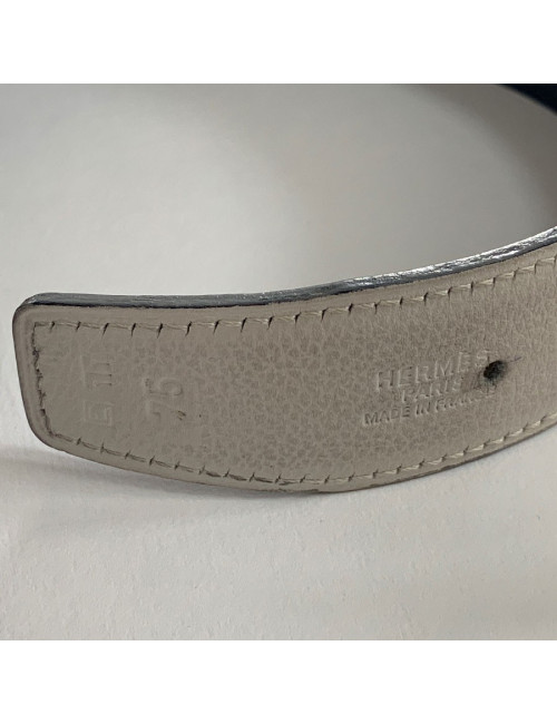 Ceinture H HERMES strié réversible