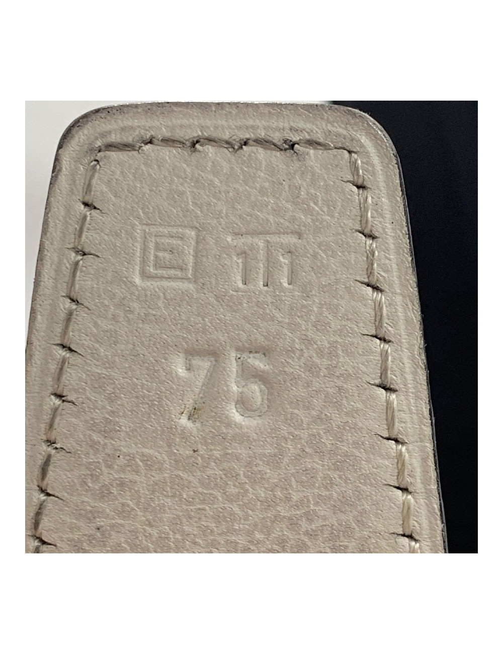 Ceinture H HERMES strié réversible