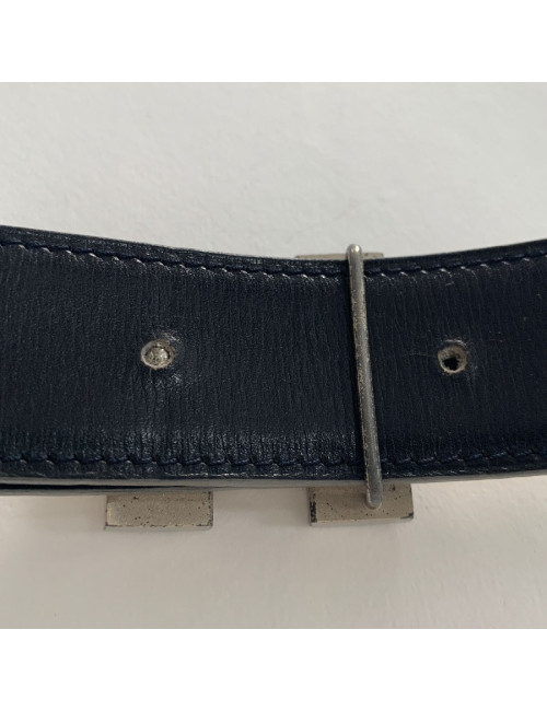 Ceinture HERMES réversible boucle H striée