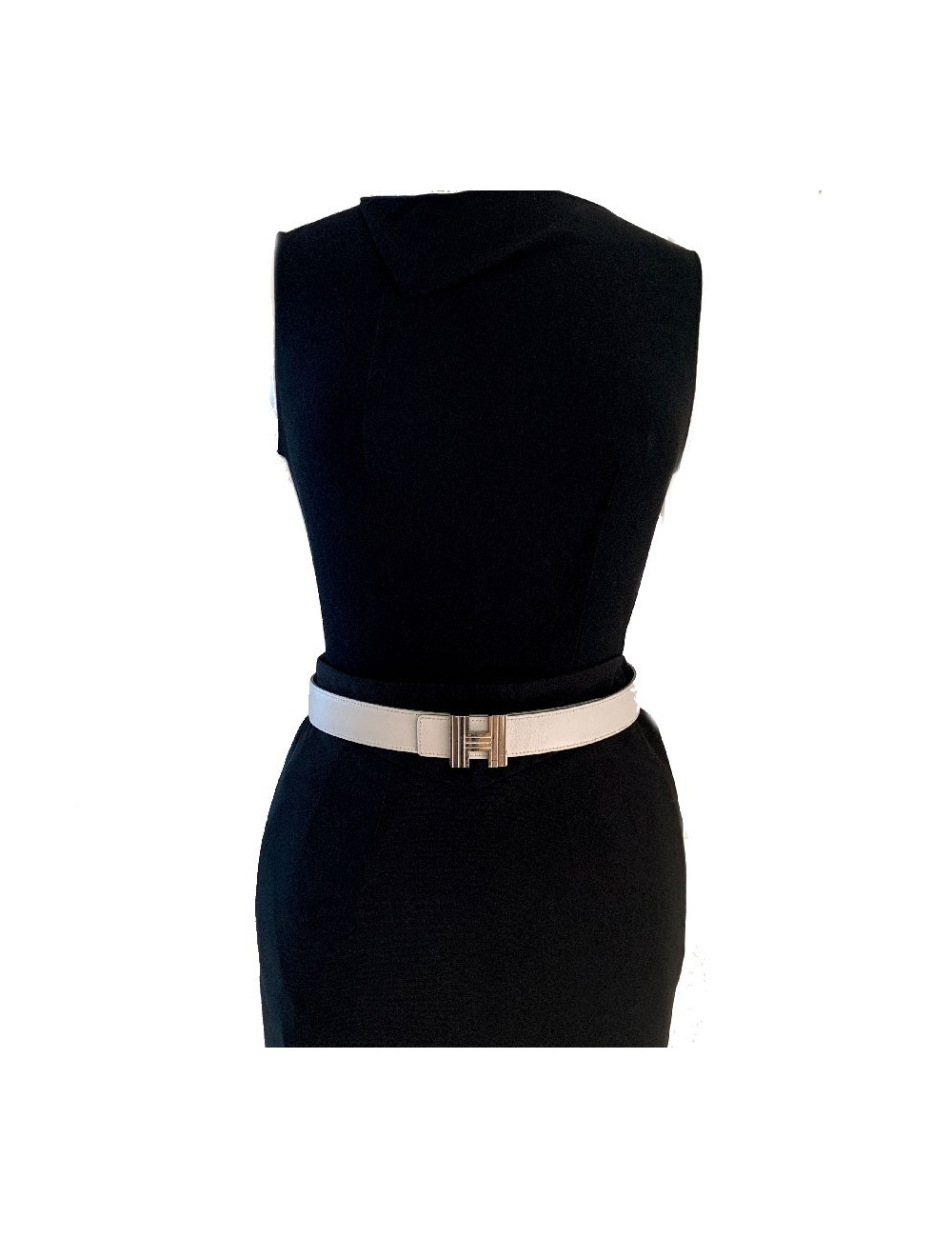 Ceinture H HERMES strié réversible