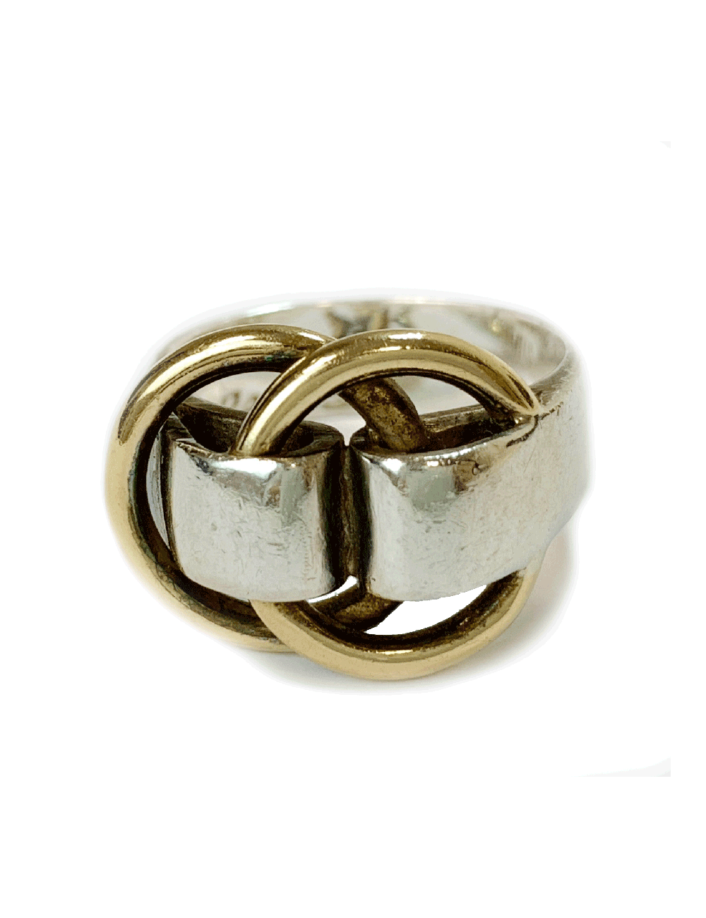 Bague HERMES T argent et or