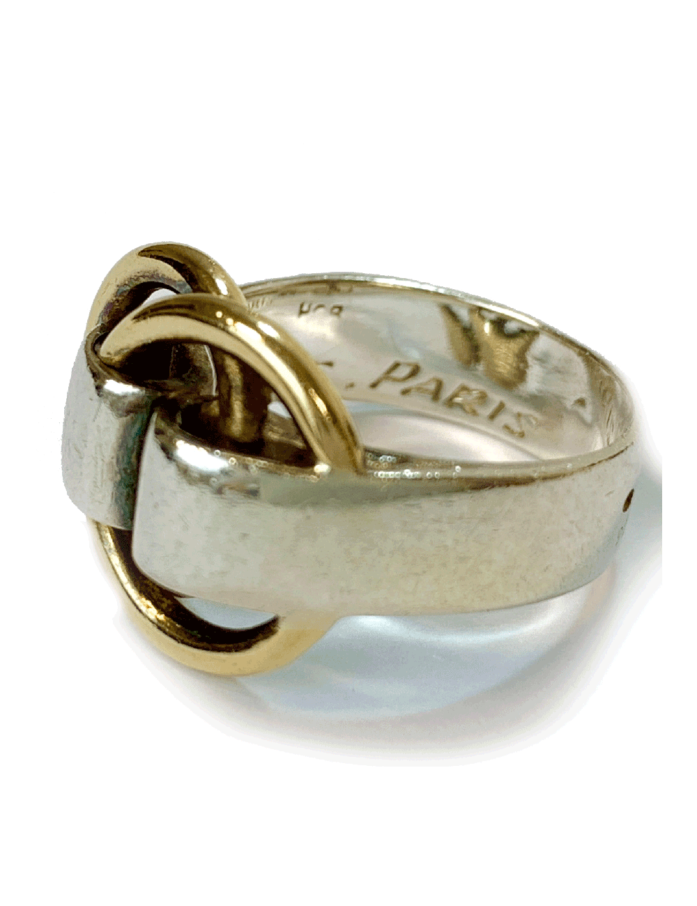 Bague HERMES T argent et or