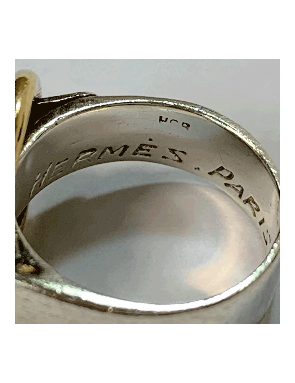 Bague HERMES vintage or et argent