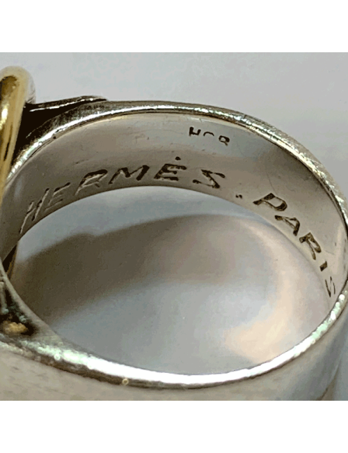 Bague HERMES vintage or et argent