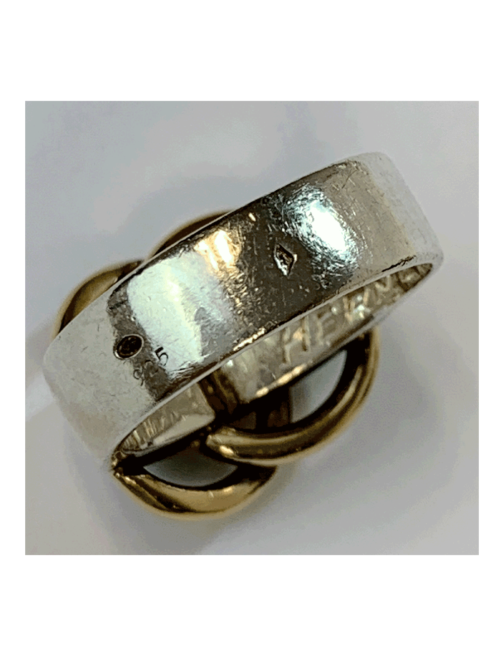 Bague HERMES T argent et or