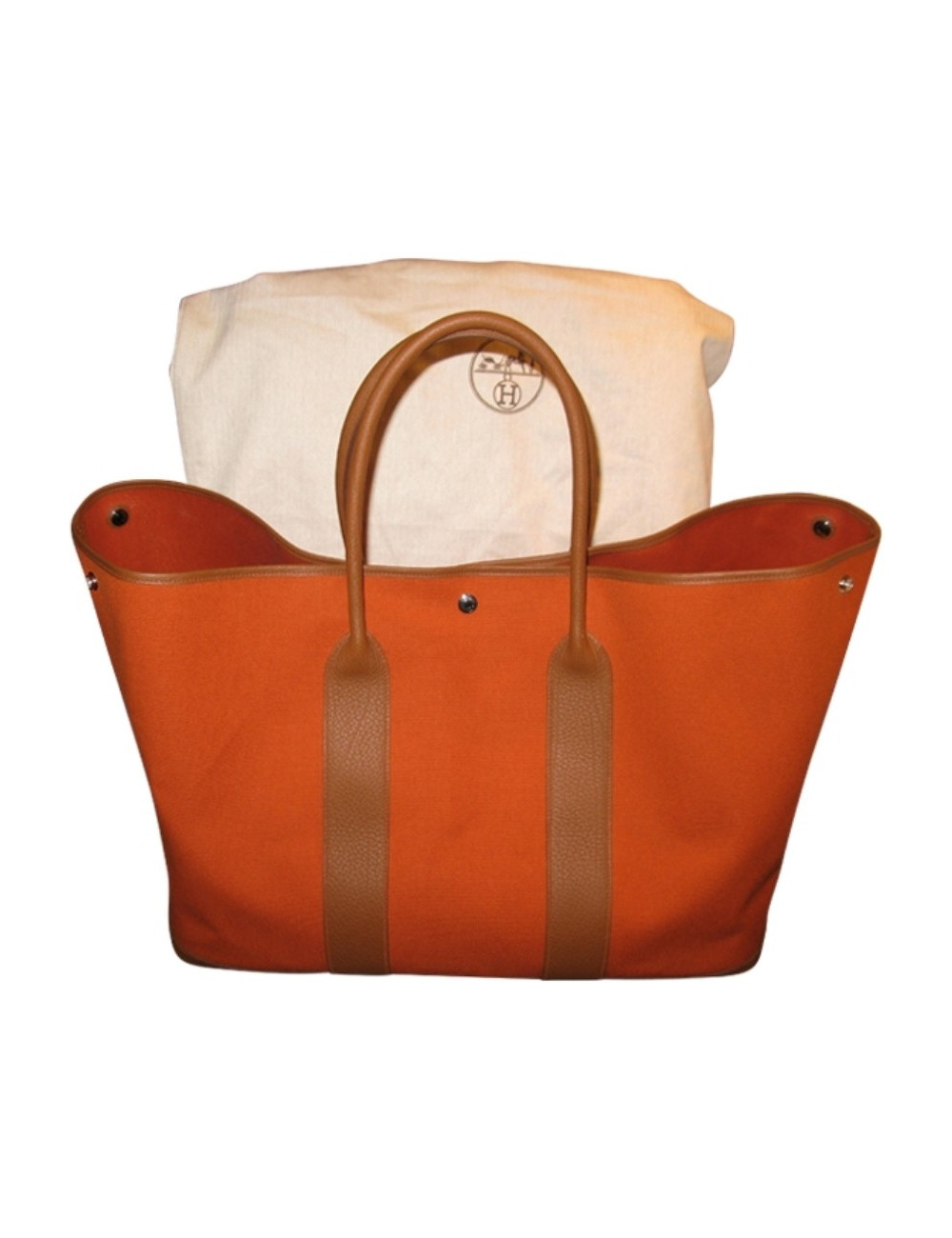 Garden party toile & cuir orange h HERMES