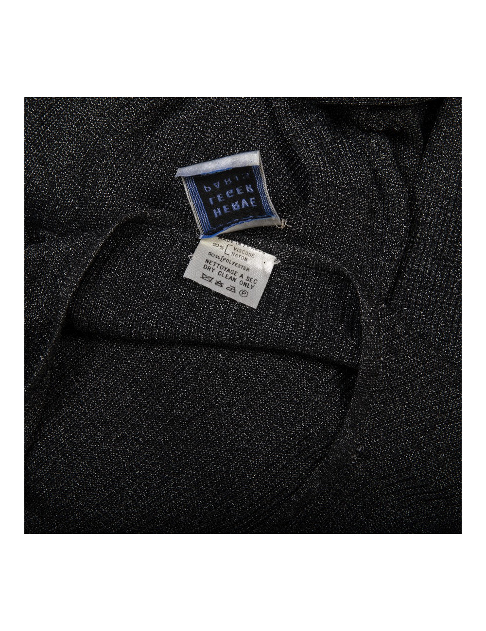 Robe longue  HERVE LEGER  tricot gris brillant