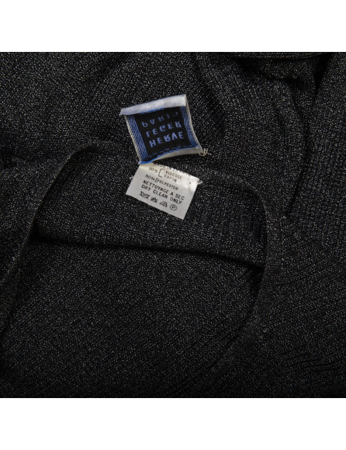 Robe longue  HERVE LEGER  tricot gris brillant