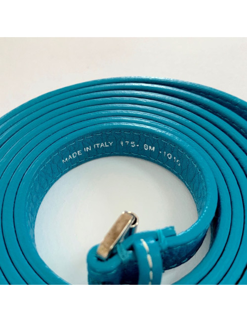 Ceinture double CHRISTIAN DIOR cuir bleu et charms