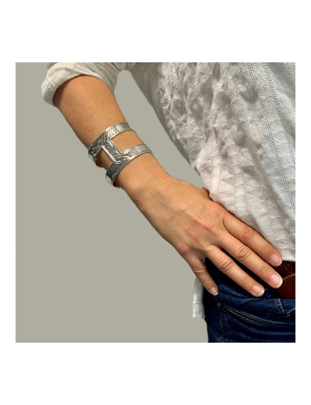 Bracelet HERMES Ano TOUAREG en argent