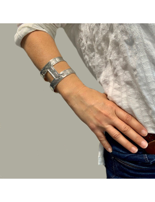 Bracelet HERMES Ano TOUAREG en argent
