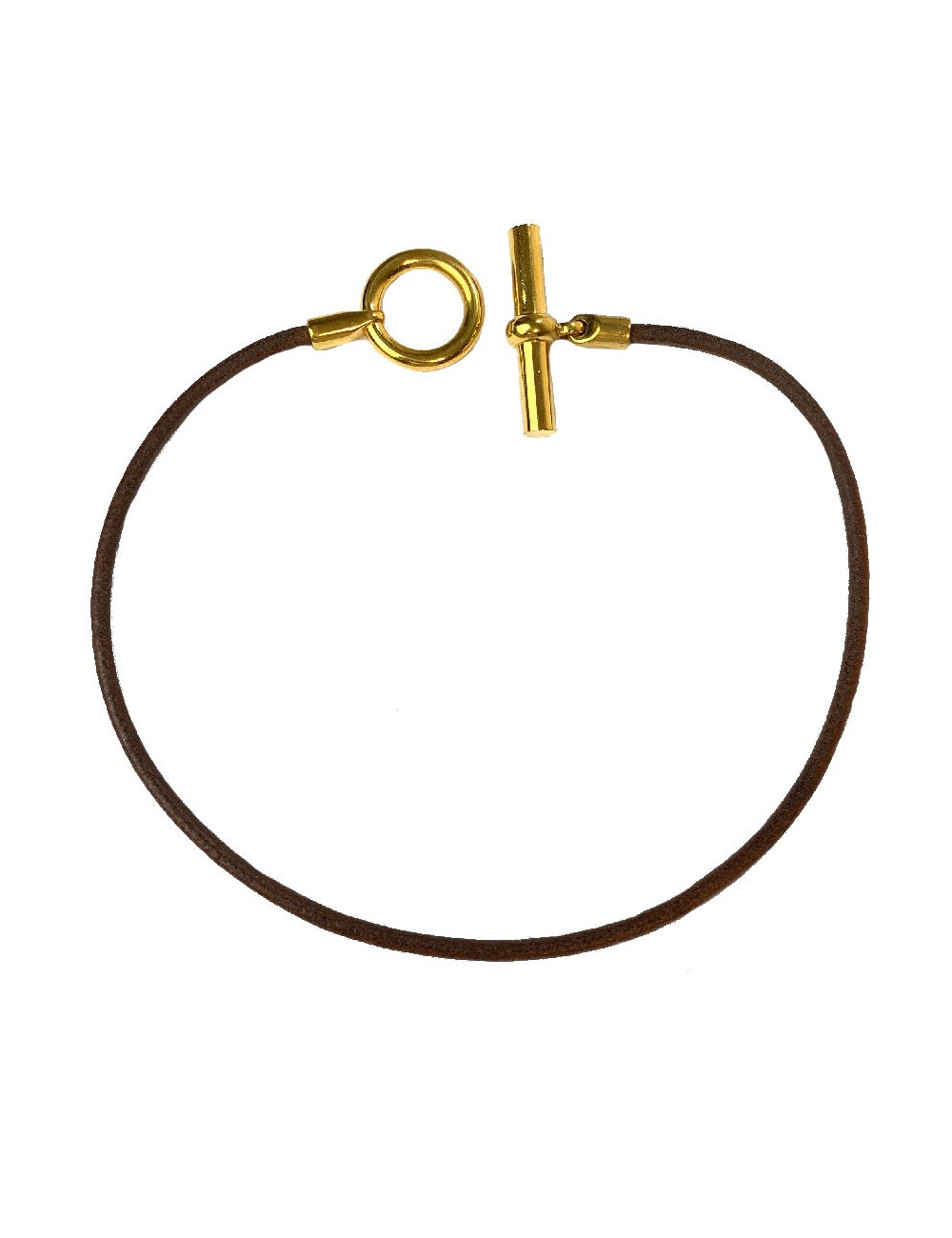 Collier HERMES cordon  et boucle dorée